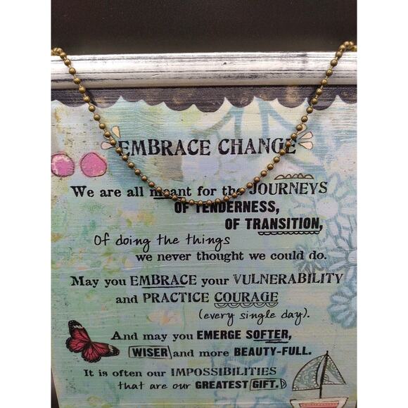 2014 Kelle Rae Roberts Embrace Change Wall Hanging Plaque 9.5 In X 7 In Wood - Picture 7 of 8
